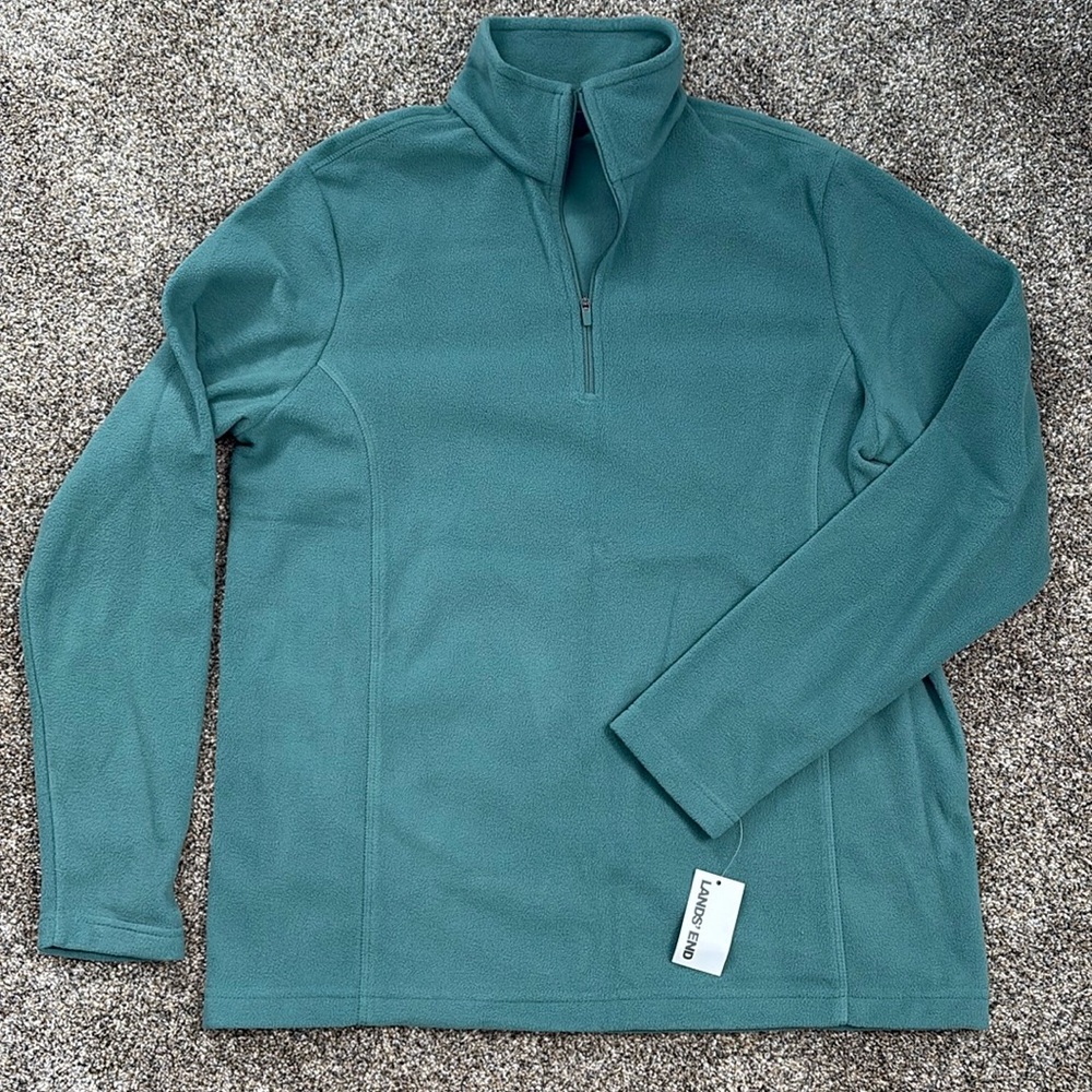 Lands End 1/4 zip fleece pullover medium new